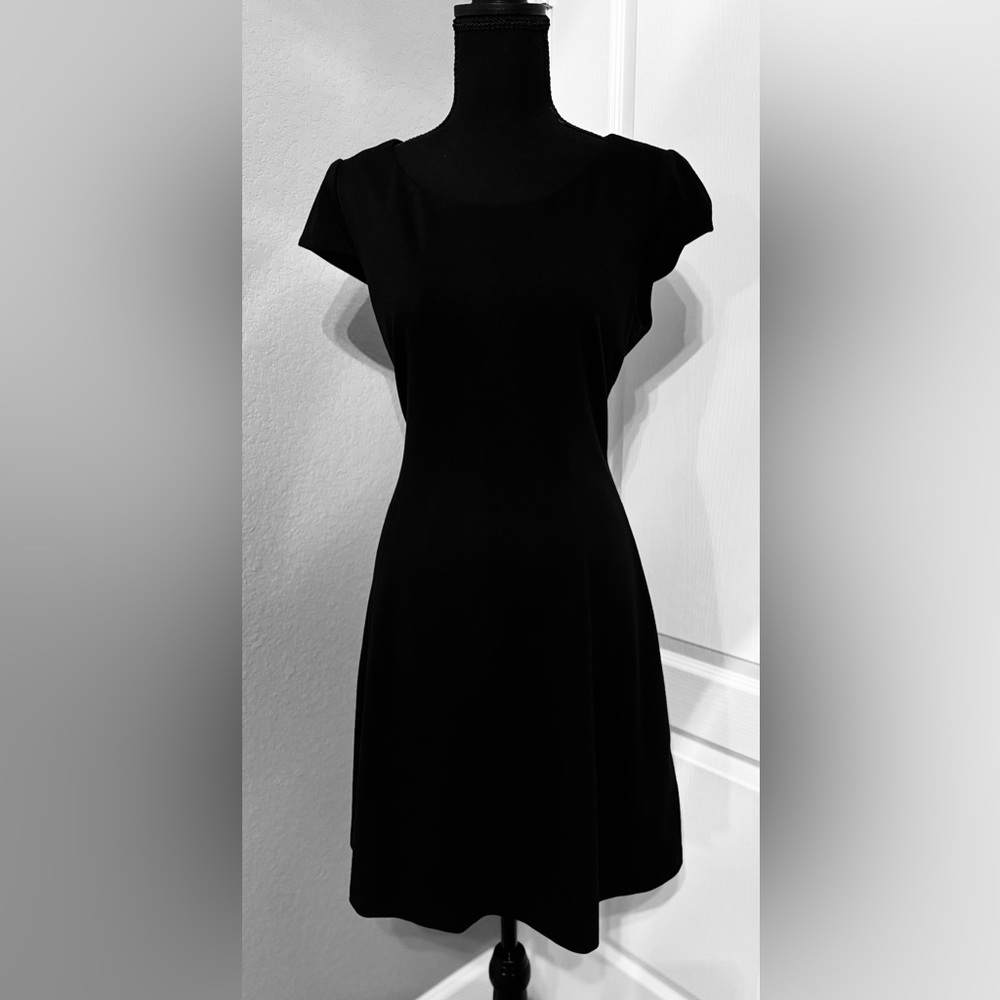 Tahari Black Cap Sleeve Dress